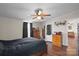 Large bedroom with ceiling fan and multiple storage options at 15918 Big Bear Rd, Albemarle, NC 28001