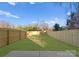 Expansive backyard with lush grass and a new wooden fence at 2149 Highland St, Charlotte, NC 28208