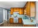 Charming kitchen with classic wood cabinets, laminate counter tops, and modern appliances at 226 Bradley Farm Rd, Statesville, NC 28625