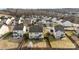 Aerial view of the home's backyard with a shed and covered patio at 2415 Impatien Dr, Charlotte, NC 28215