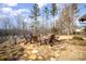 Stone fire pit with Adirondack chairs in a landscaped area at 328 Sensibility Cir, Fort Mill, SC 29708