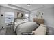 Virtually staged bedroom with a large bed and modern decor at 432 Burr St, Indian Trail, NC 28079