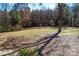 Large grassy backyard with scattered leaves and mature trees at 4428 Turkey Ln, Rock Hill, SC 29730