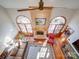 Living room with a brick fireplace and hardwood floors at 6020 Havencrest Nw Ct, Concord, NC 28027