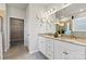 Double vanity bathroom with granite countertop and walk-in shower at 8348 Acadia Pkwy, Sherrills Ford, NC 28673