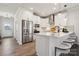 Kitchen featuring stainless appliances, center island, and pendant lighting at 8348 Acadia Pkwy, Sherrills Ford, NC 28673