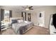 Comfortable main bedroom with a ceiling fan, closet, and an en-suite bathroom at 1140 Roberts St, China Grove, NC 28023