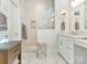 Elegant bathroom featuring double vanity and walk-in shower at 14543 Crosswater Ln, Charlotte, NC 28278