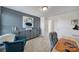 Stylish office with blue accent wall, modern furniture, and ample cabinet space at 343 Embers Ln, Clover, SC 29710