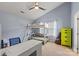 Spacious bedroom with a loft bed, desk, and ample storage; a cozy and functional living space at 3507 Southern Ginger Dr, Indian Trail, NC 28079