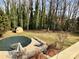 Above ground pool with deck and seating area in the backyard at 110 30Th Nw Ave, Hickory, NC 28601