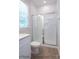 Clean bathroom with shower, toilet and vanity at 116 Durham Rd, Stanley, NC 28164