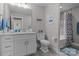 Bathroom with white vanity, toilet and bathtub at 122 Still Creek Dr, Mooresville, NC 28115