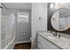 Modern bathroom with granite vanity, updated fixtures and neutral colors at 133 Fieldstone Farm Dr, Statesville, NC 28625