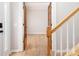 Foyer view showcasing hardwood floors and glass paneled office doors at 172 Foxtail Dr, Mooresville, NC 28117