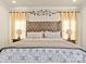 Beautiful main bedroom featuring a decorative headboard, neutral tones, soft lighting and carpet floors at 200 Staffordshire Dr, Statesville, NC 28625