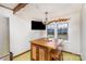 Butcher block kitchen island with two matching stools at 202 W Main St, Cherryville, NC 28021