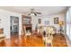 Living room with hardwood floors, fireplace, and comfy seating at 202 W Main St, Cherryville, NC 28021