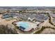 Aerial view of the community center with a pool, clubhouse, and recreational area at 250 Cherry Tree Dr, Fort Mill, SC 29715