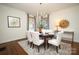 Formal dining room with hardwood floors, chandelier, and oval table at 258 Fenton Pl, Charlotte, NC 28207