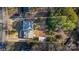 Aerial view of the property shows the layout, landscaping, and the boundaries of the lot at 2624 Ashley Rd, Charlotte, NC 28208