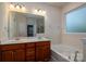 Double vanity bathroom with soaking tub and separate shower at 2748 Smethwick Ln, Gastonia, NC 28056