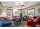 Comfortable living room with two sofas, hardwood floors and a ceiling fan at 303 Edgewood Rd, Shelby, NC 28150