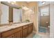 Double vanity bathroom with granite countertop at 3205 Helmsley Ct, Concord, NC 28027