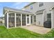 Screened porch with patio and grassy yard at 3205 Helmsley Ct, Concord, NC 28027