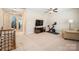 Upstairs hallway with access to bedrooms and bonus room at 3205 Helmsley Ct, Concord, NC 28027