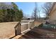 Wooden deck overlooking backyard and shed at 416 Delview Dr, Cherryville, NC 28021