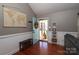 Bright entryway with hardwood floors and teal door at 416 Delview Dr, Cherryville, NC 28021