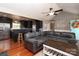 Open kitchen with dark cabinets and island at 416 Delview Dr, Cherryville, NC 28021