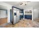 Kitchen boasts stainless steel appliances and dark blue cabinetry at 513 Paradise Cir, Belmont, NC 28012