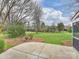 Lush backyard with a small fountain feature, offering a peaceful retreat, seen from patio at 6042 Legacy Cir, Charlotte, NC 28277