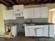 Unfinished kitchen with white cabinets and gray backsplash at 649 Arch Dr, Rock Hill, SC 29730