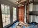 Kitchen with French doors opening to backyard, under renovation at 649 Arch Dr, Rock Hill, SC 29730