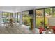 Bright sunroom with hardwood floors, large windows and outdoor views at 725 Plantation Rd, Lancaster, SC 29720