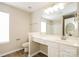 Bathroom with single sink vanity, shower, and toilet at 733 Jones Branch Rd, Fort Mill, SC 29715