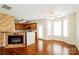 Open concept living room and kitchen with hardwood floors at 733 Jones Branch Rd, Fort Mill, SC 29715