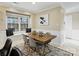 Bright dining nook with a built-in window seat, modern chairs, and a stylish wooden table at 11143 Coachman Cir, Charlotte, NC 28277