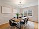 Stylish dining area boasts a rustic wood table, modern chairs, and contemporary artwork at 11143 Coachman Cir, Charlotte, NC 28277