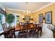 Formal dining room with chandelier and hardwood floors at 1548 Summit View Dr, Rock Hill, SC 29732