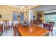 Elegant dining room with a large table, chandelier, and hardwood floors at 1548 Summit View Dr, Rock Hill, SC 29732