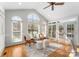 Cozy sitting area with vaulted ceilings, bright light and two comfortable chairs at 1604 Windy Ridge Rd, Charlotte, NC 28270