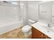 Clean bathroom with tub, toilet and vanity at 1633 Barroso Ln, Charlotte, NC 28213