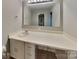 Bathroom boasts a vanity with a large mirror at 3029 Winding Trl, Matthews, NC 28105