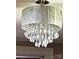 Close-up of a beautiful crystal and fabric chandelier at 35 Marsh Ave, Wadesboro, NC 28170