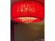 Red fabric drum light fixture with crystal accents at 35 Marsh Ave, Wadesboro, NC 28170