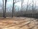 Wooded backyard with gravel ground and wooden fence at 3935 Tower Rd, Maiden, NC 28650